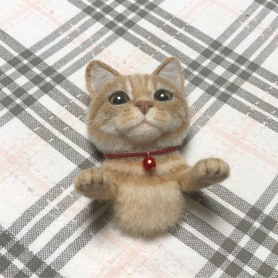 羊毛フェルト 猫 ハンドメイド 夏