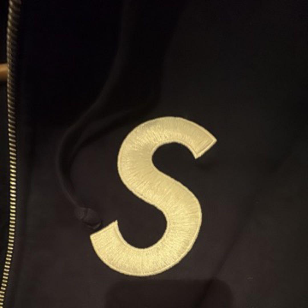 Supreme Sロゴ ネイビーフルジップパーカー