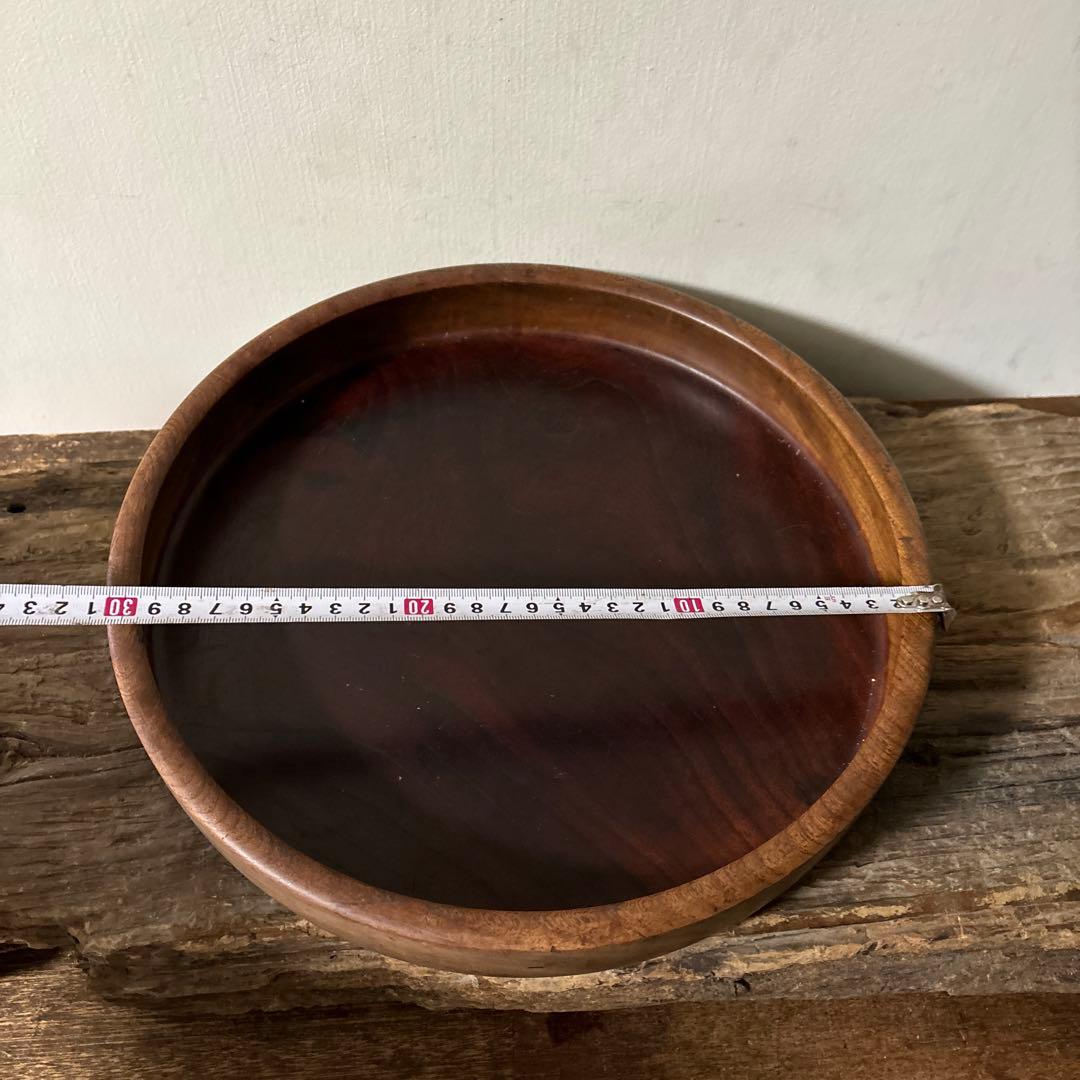 味の良い丸盆　その11 丸盆　くりぬき盆　木地盆　アンティーク　古道具検:李朝