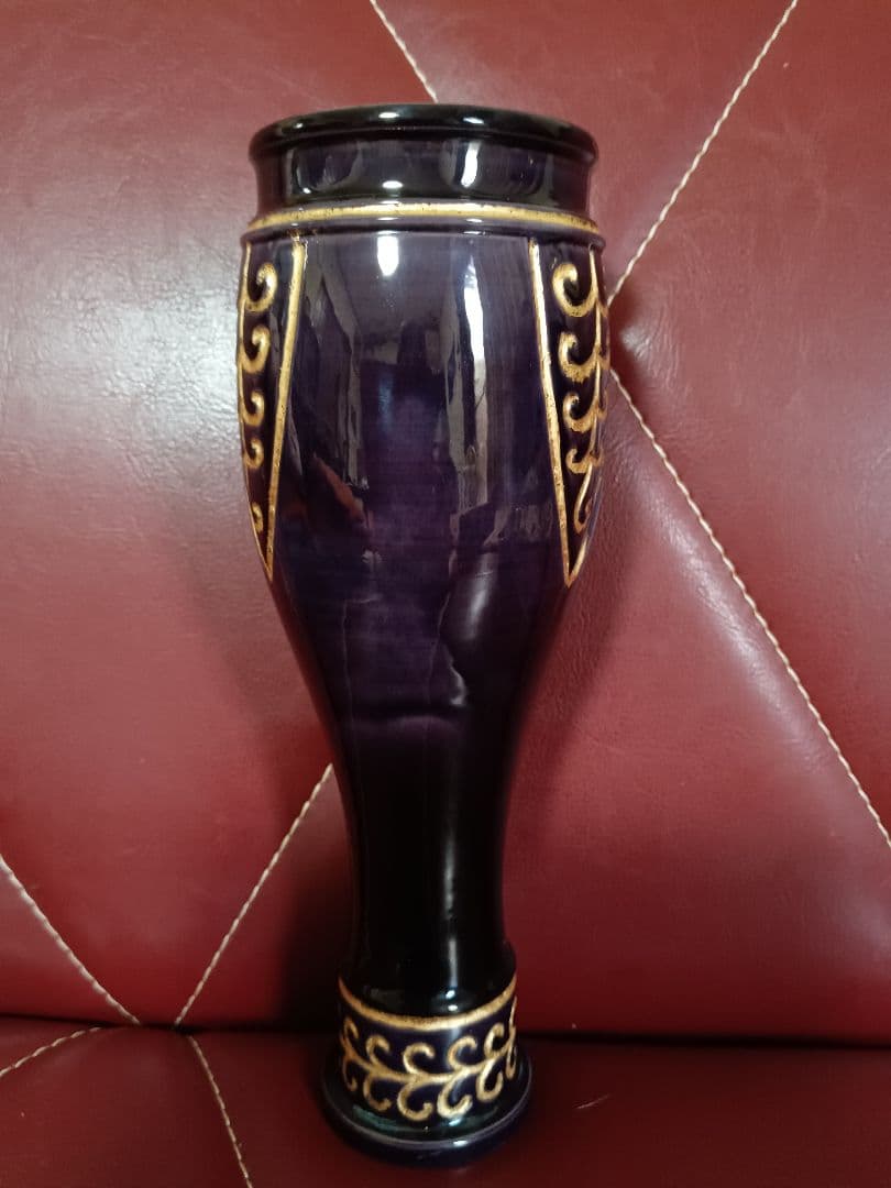 永楽善五郎14代永楽 得全の妻 妙全作花瓶　悠烙印あり　　個人の妙落款あり