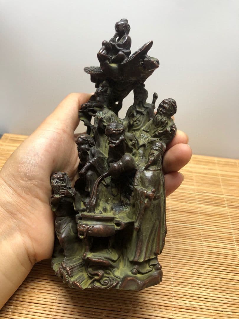 銅 細工 八仙過海銅像 居宅 風水 開運 招財 装飾品 工芸品 置物