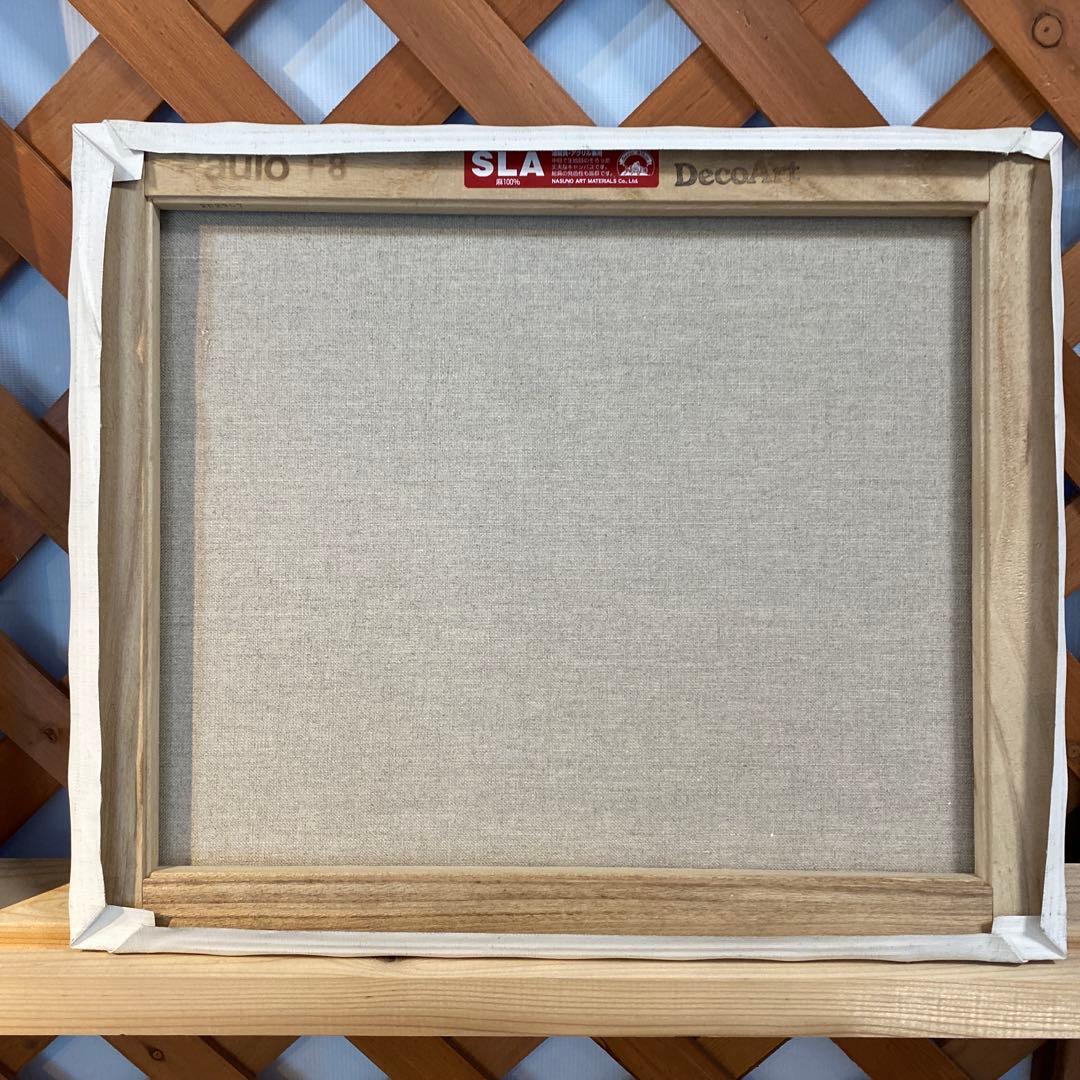 波と武士の和風アートキャンバスF8