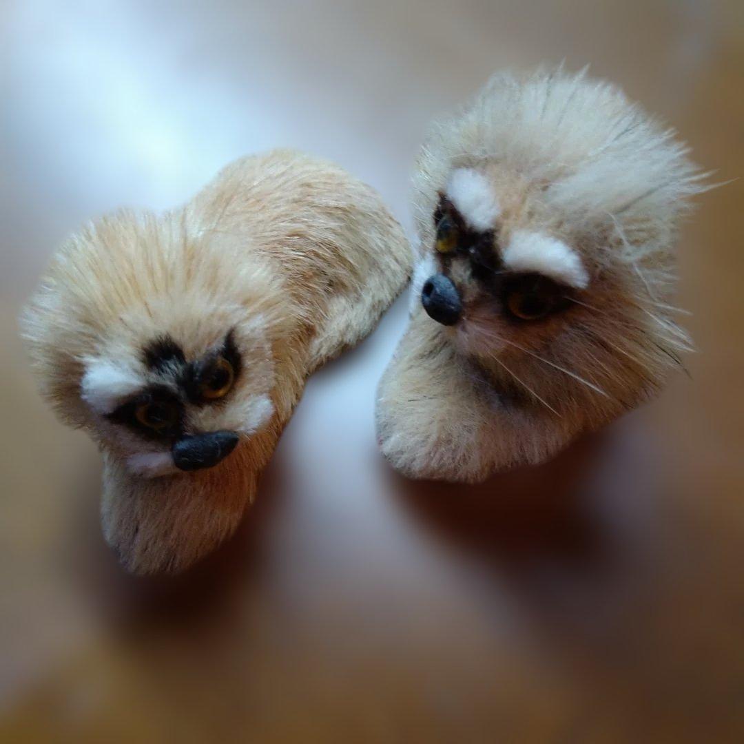 虎の親子置物3体セットA ビンテージ　ハンドメイド　首振り　一点物