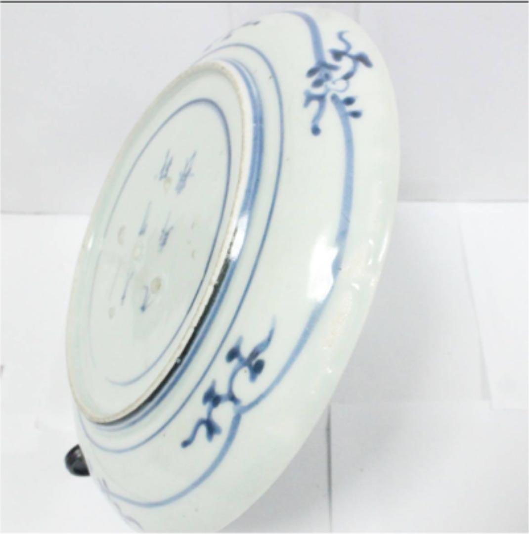 染付扇梅文皿 江戸前期 古伊万里