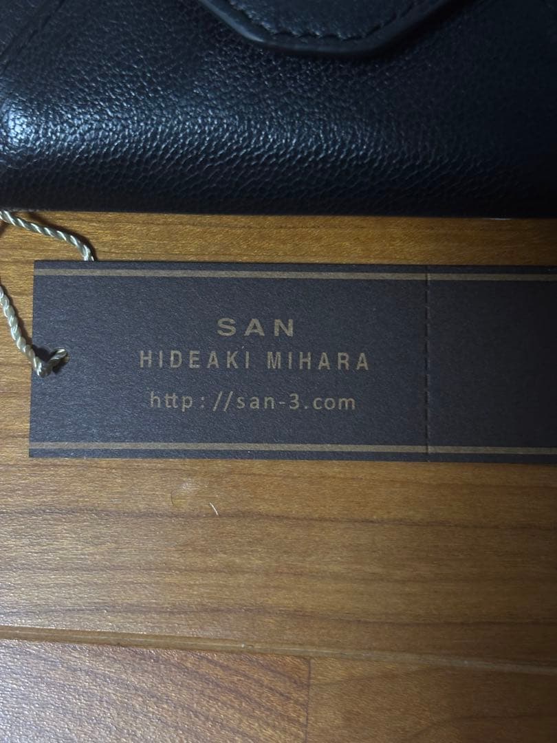 SAN HIDEAKI MIHARA 山羊革 3つ折り SMO-MGN ブラック
