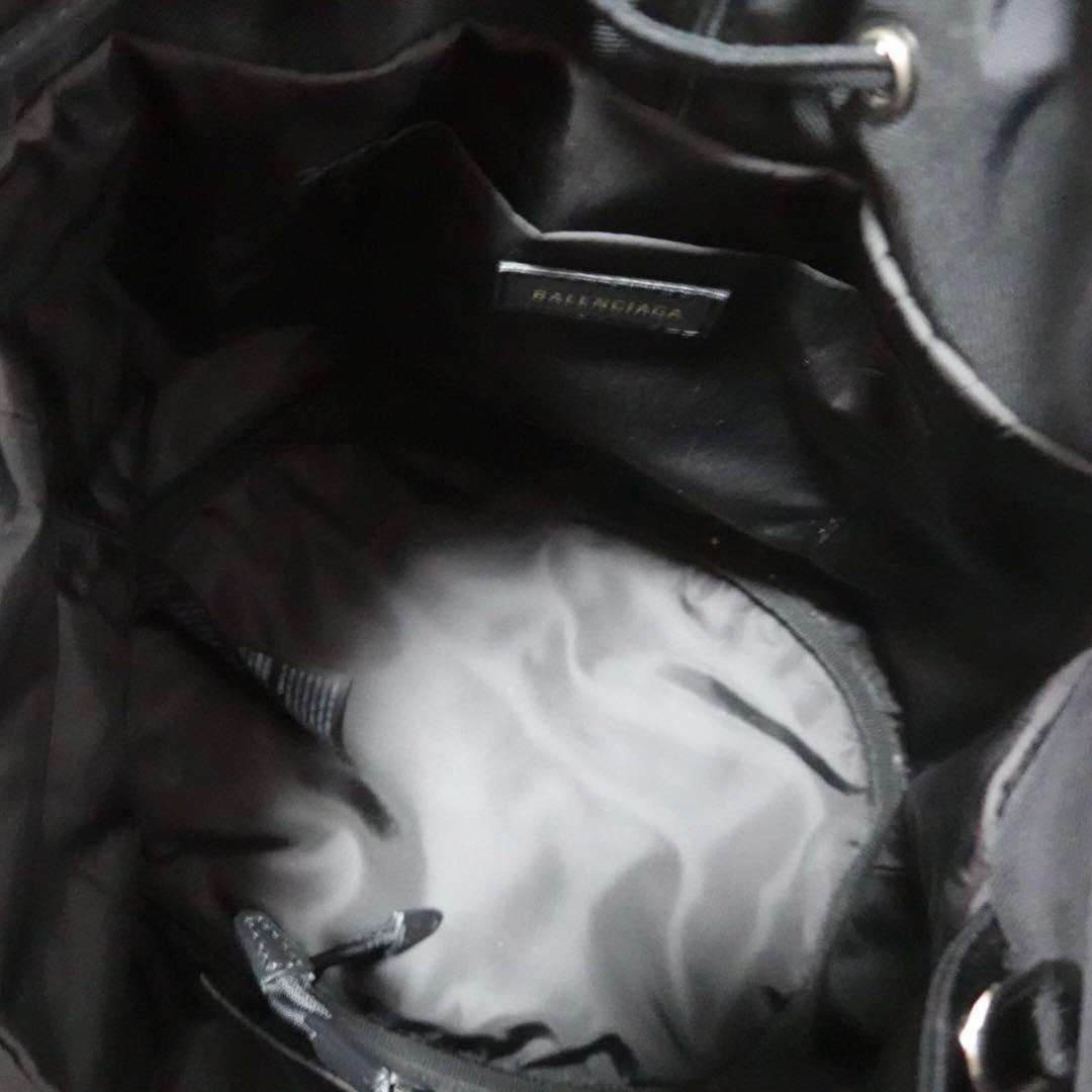 バレンシアガ　ウィール ドローストリングバケット　ハンドバッグ　ナイロン　黒　S