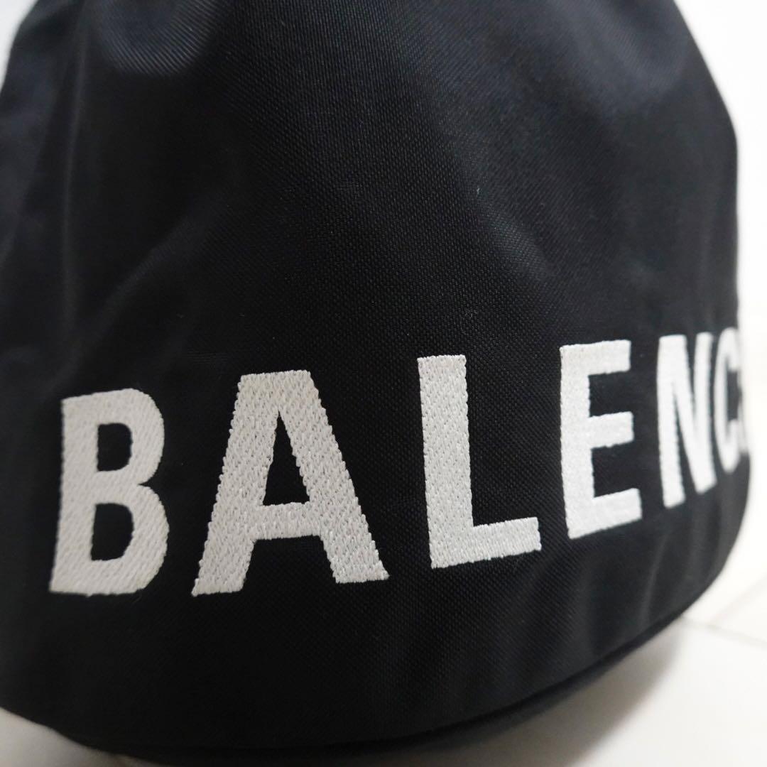 バレンシアガ　ウィール ドローストリングバケット　ハンドバッグ　ナイロン　黒　S