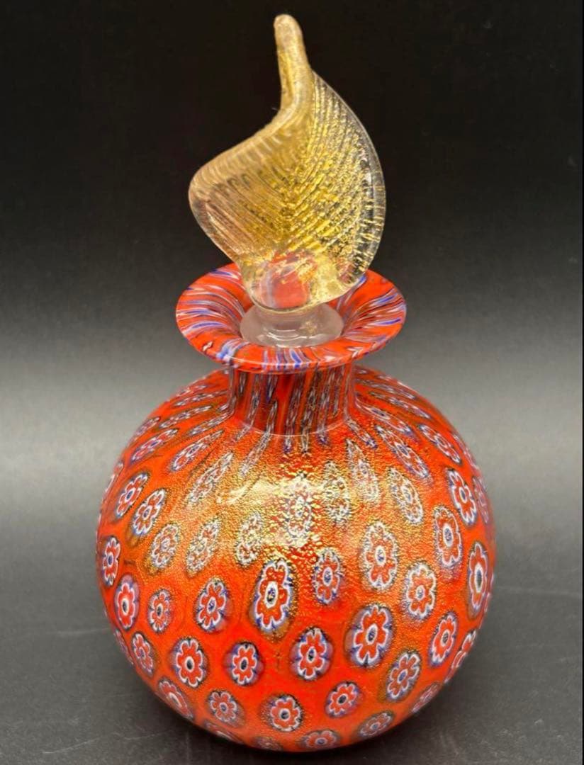 希少　ムラーノ ヴェネチアングラス　香水瓶　ミルフィオリ　置物　ベネチアングラス