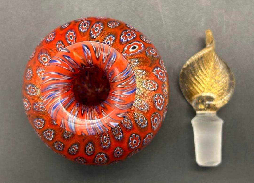 希少　ムラーノ ヴェネチアングラス　香水瓶　ミルフィオリ　置物　ベネチアングラス