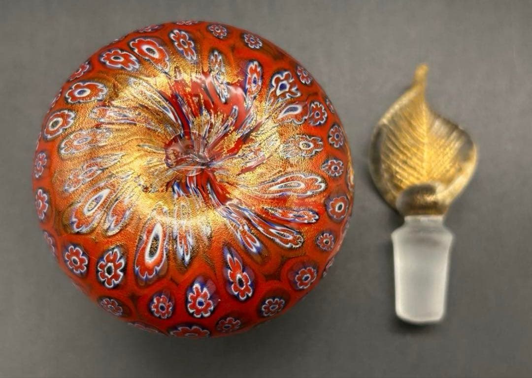 希少　ムラーノ ヴェネチアングラス　香水瓶　ミルフィオリ　置物　ベネチアングラス