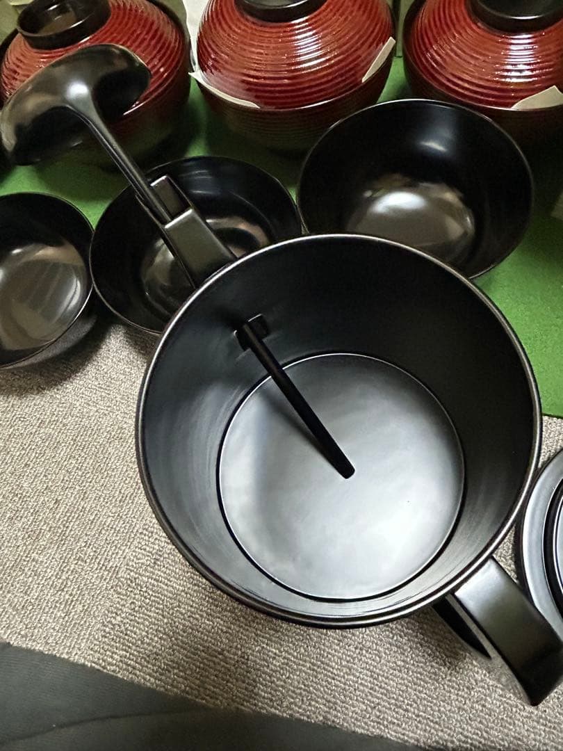 山中塗　懐石道具　一揃　塗師　宗明　未使用、美品