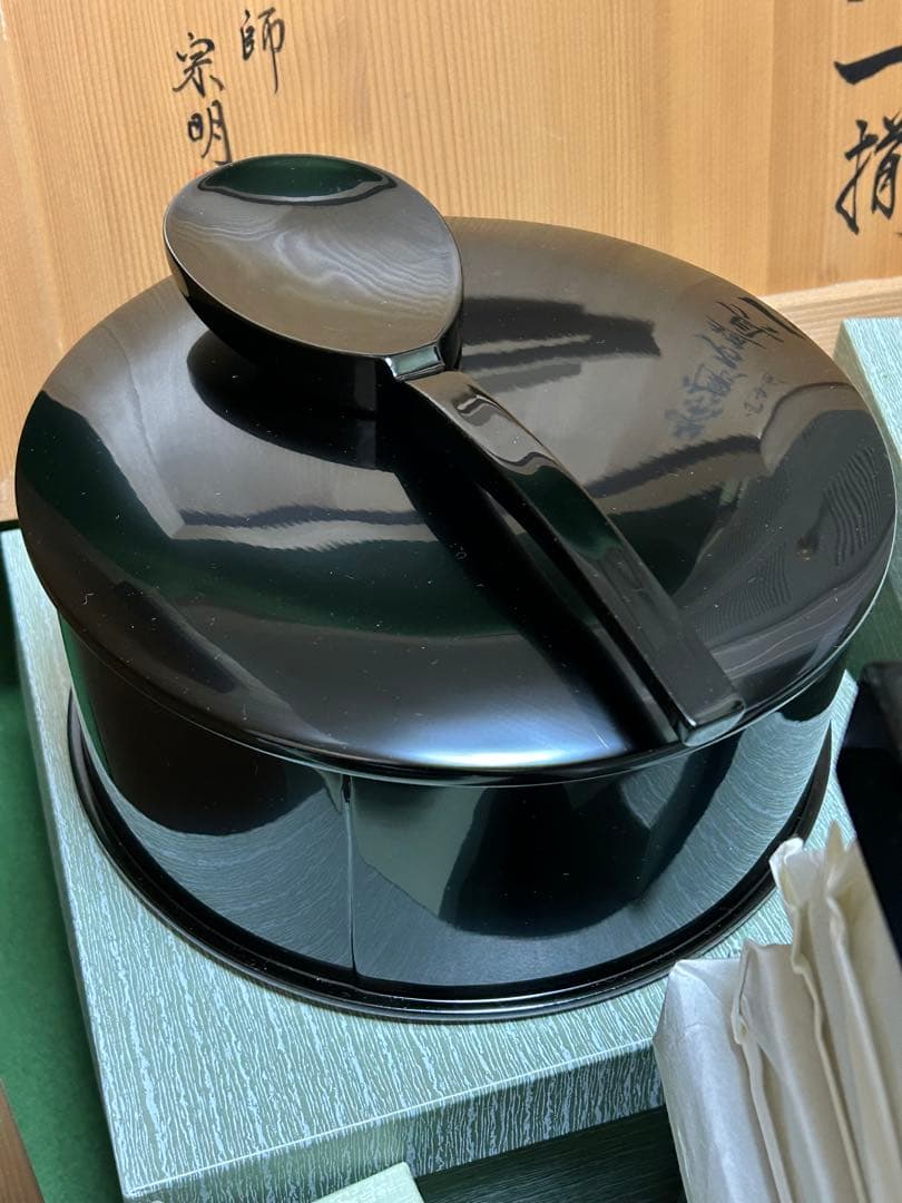 山中塗　懐石道具　一揃　塗師　宗明　未使用、美品