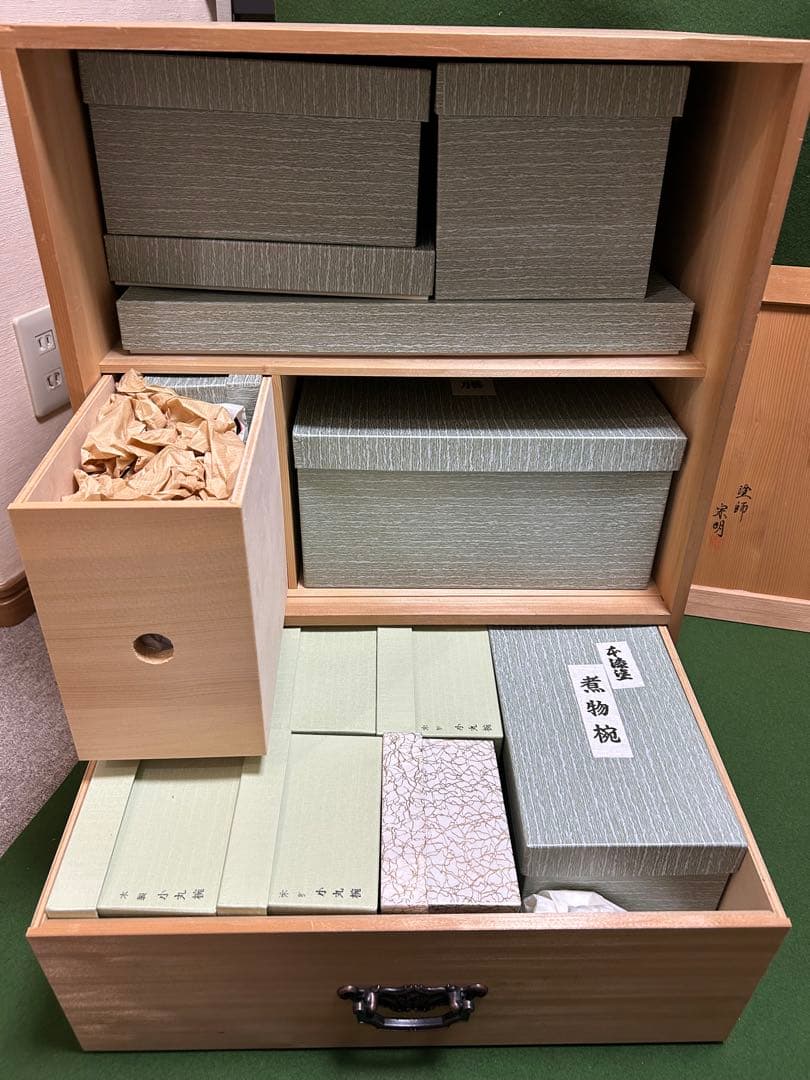 山中塗　懐石道具　一揃　塗師　宗明　未使用、美品