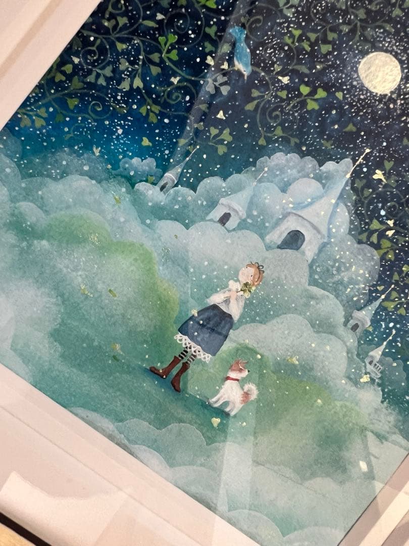 横山真弥　夢の中のお散歩　アクリル原画