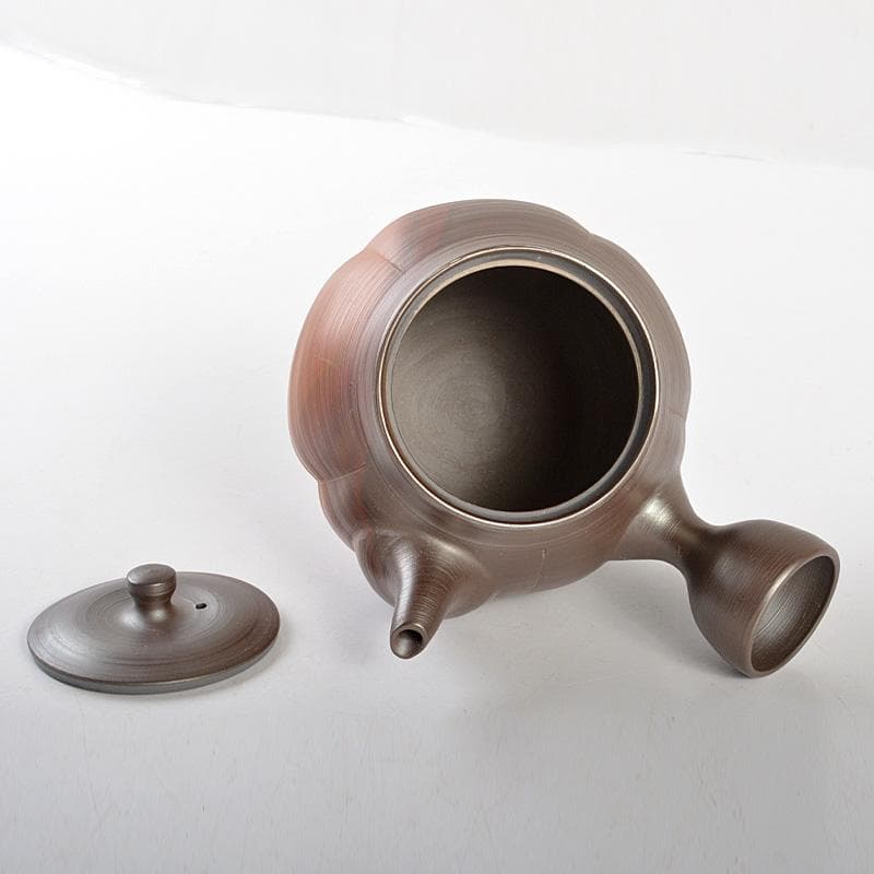 茶道具　萬古焼　清水洋造　横手急須　茶壷　共布共箱　V　6427