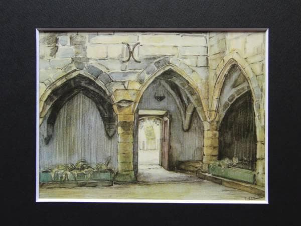 藤田嗣治、「Cloitre de Marzac」、希少画集の額装画、人気作品