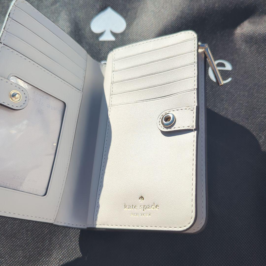 さ*わ様 【新品未使用】ケイトスペード　二つ折り　財布　ブルーグレー
