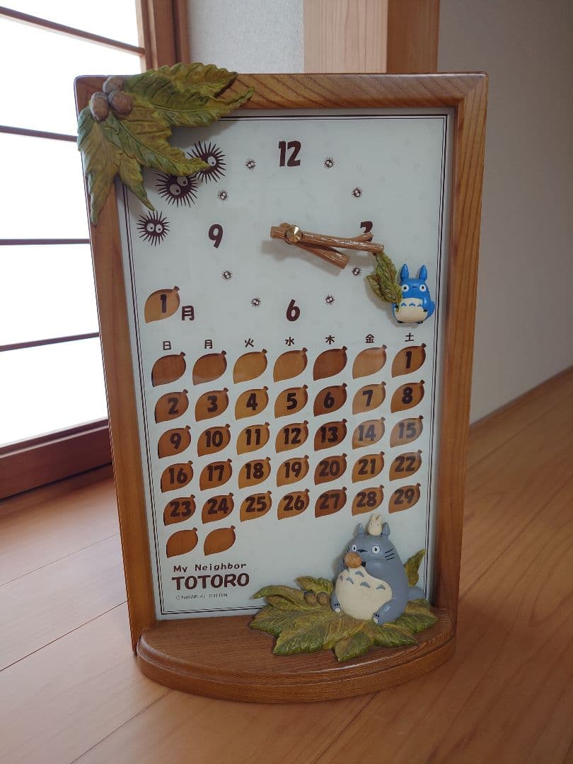 トトロ 木製万年カレンダー 時計