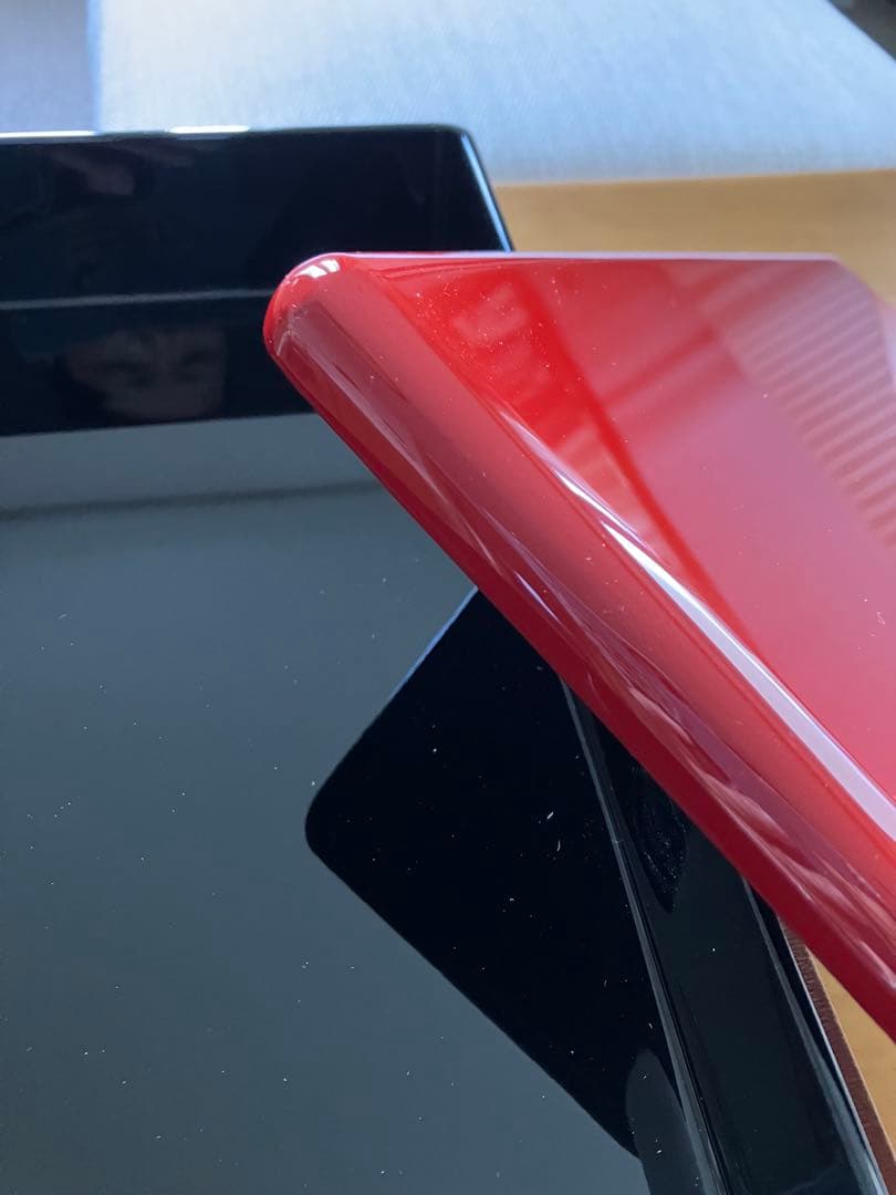 大幅お値下げ　高岡漆器　赤い漆器 文箱 花のデザイン（青貝）