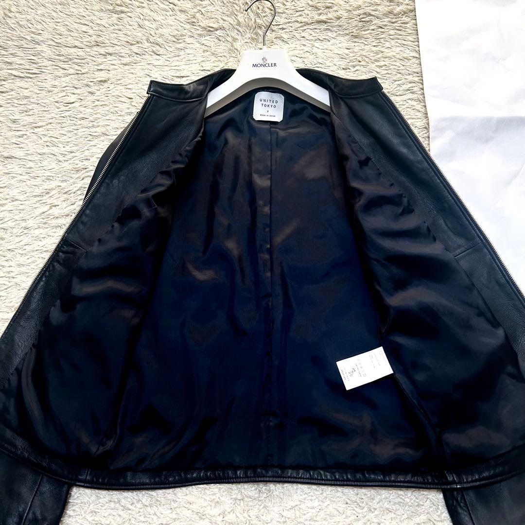 美品✨ユナイテッドトーキョー 革 ラム 羊 レザージャケット ライダース 黒 2