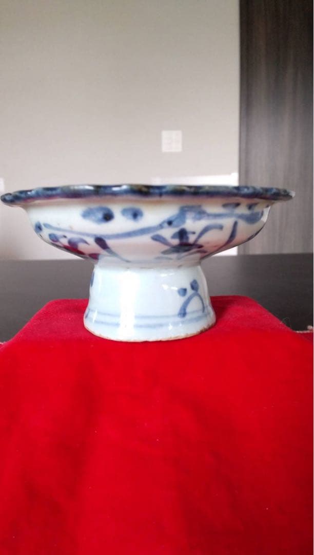 祭器　馬上杯　唐物　コンポート皿　清朝　中国美術　青花　古染付
