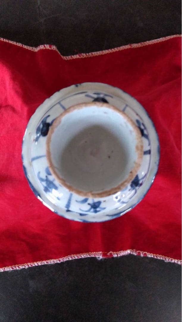 祭器　馬上杯　唐物　コンポート皿　清朝　中国美術　青花　古染付