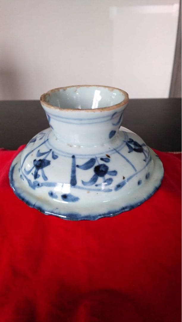 祭器　馬上杯　唐物　コンポート皿　清朝　中国美術　青花　古染付