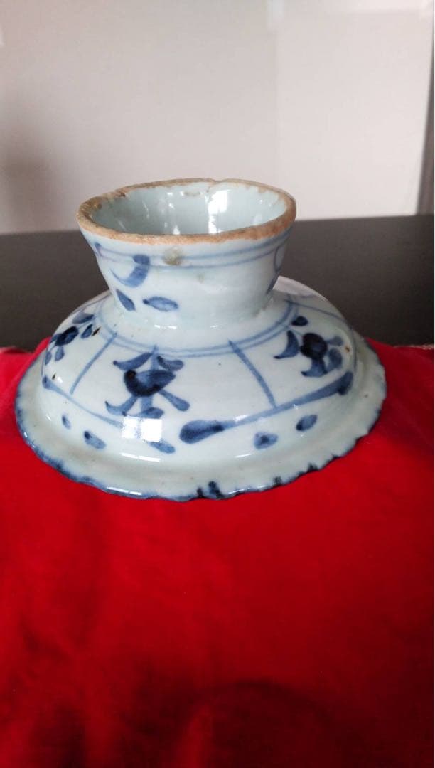 祭器　馬上杯　唐物　コンポート皿　清朝　中国美術　青花　古染付