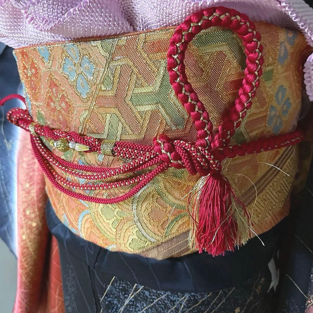 振袖フルセット　金彩加工友禅　黒と蝶々とラメでギャル完成　成人式振袖　振袖