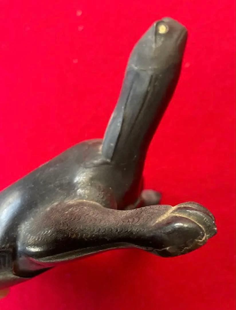 美術作品・亀の彫像・小物入れ・骨董品・松立斉・亀彫刻・印籠・彫刻・美術品