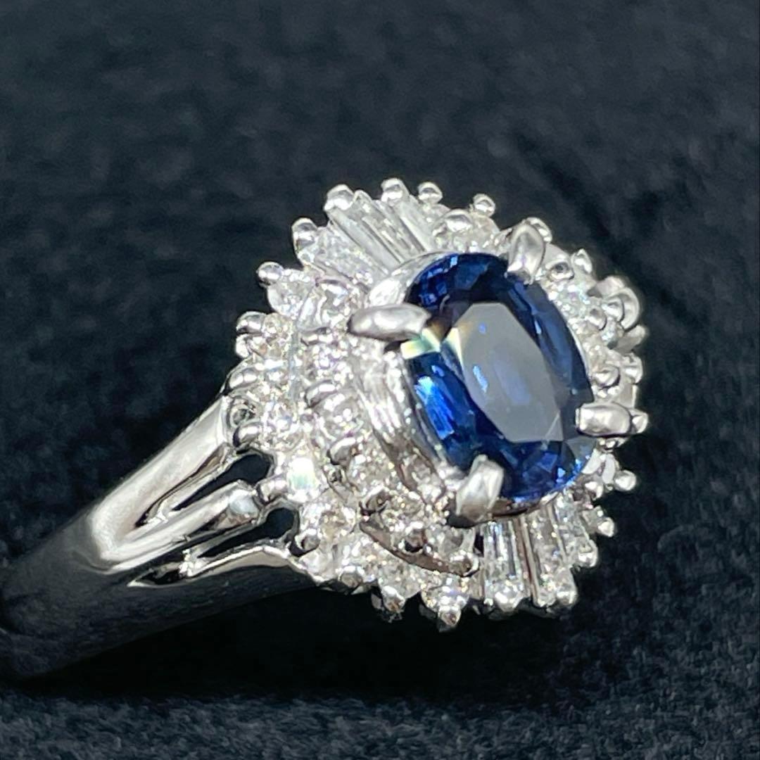 pt900 サファイア　ダイヤモンド　リング