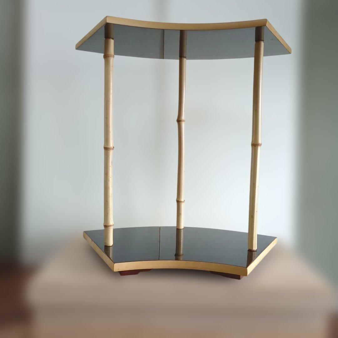 扇面棚 即中斎好 茶道具　棚　木製　漆器　組み立て式　在銘　木箱