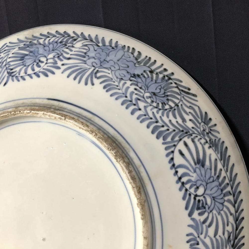 e2239 古伊万里 色絵 大皿 径41cm