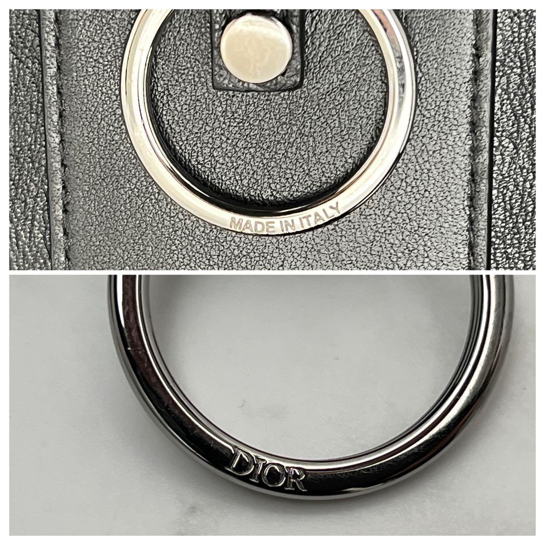 ディオール キーケース オブリーク ジャカード 現行品 ベージュ/ブラック