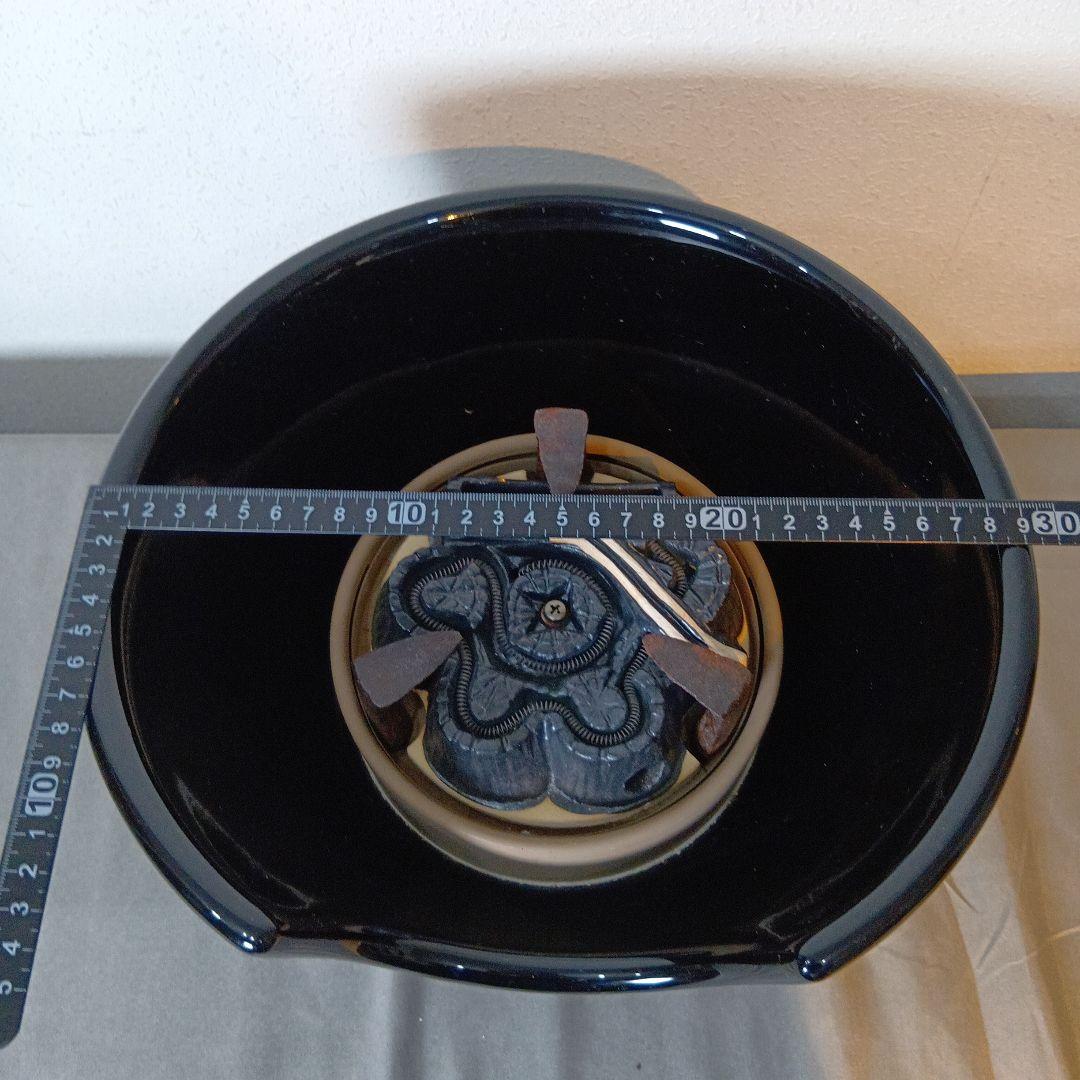 値下げ茶道具　風呂型電熱器　真塗紅鉢型　　　 敷板付