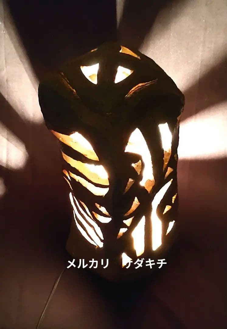 ◇陶芸美術　今野春雄 備前焼 ランプシェード オブジェ 40cm高