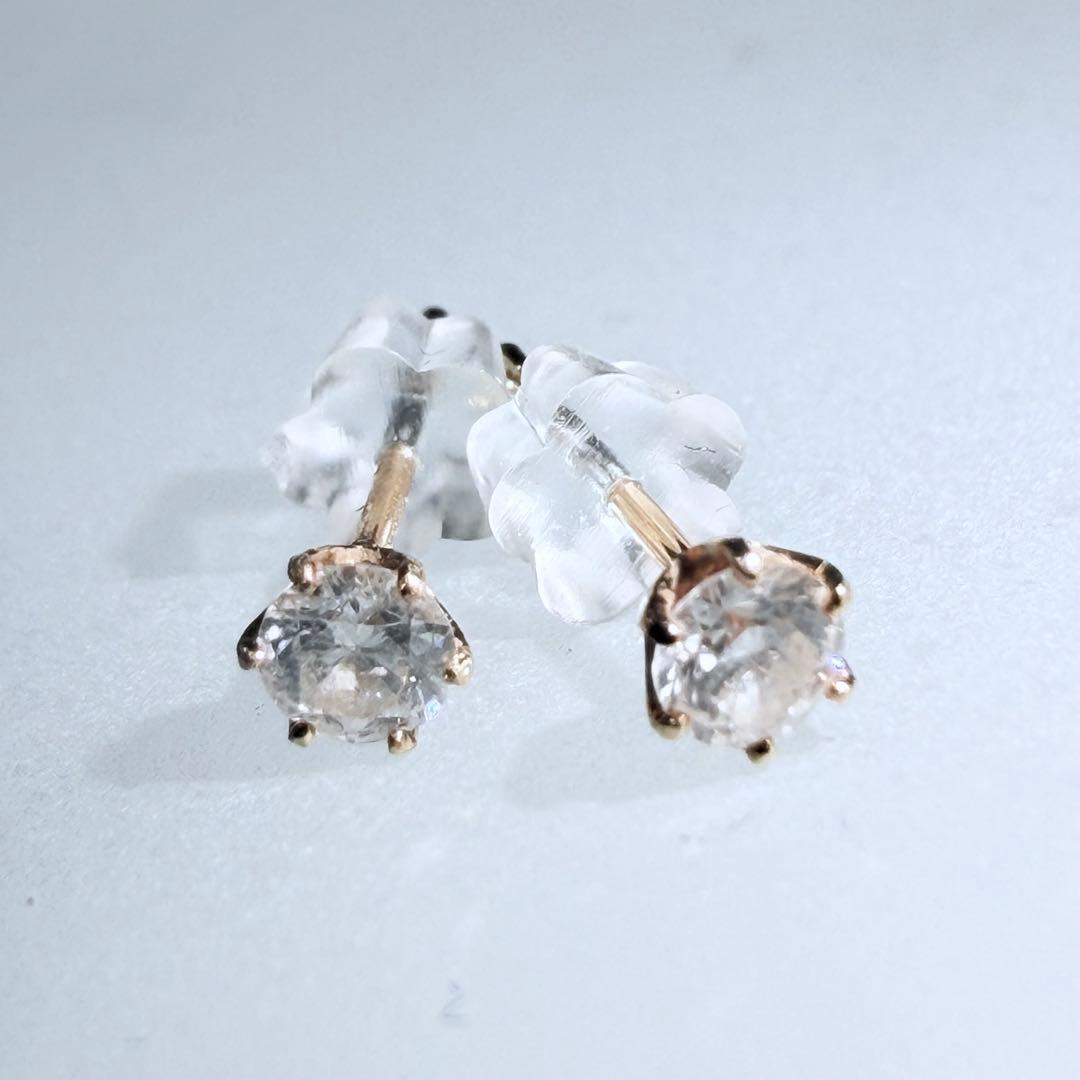ど*て様 k18 ダイヤモンド0.1ct ラウンドブリリアントカットピアス