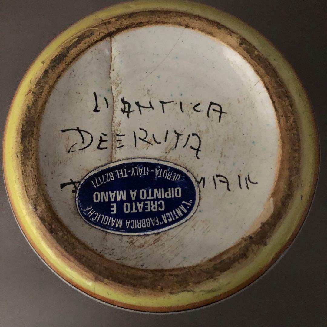 イタリア陶器　デルータ焼　花瓶　Deruta