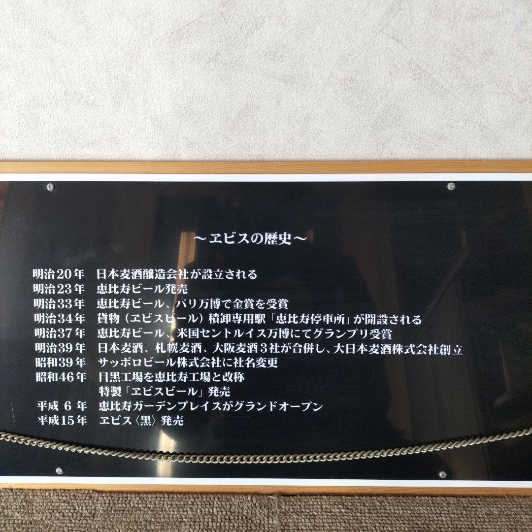 エビスビール歴史展示プレート