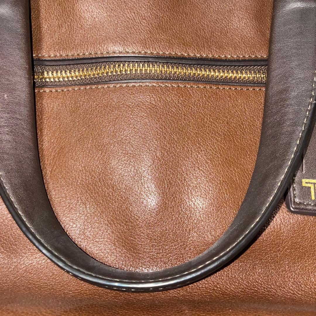 TUMI ブラウン レザー ビジネスバッグ