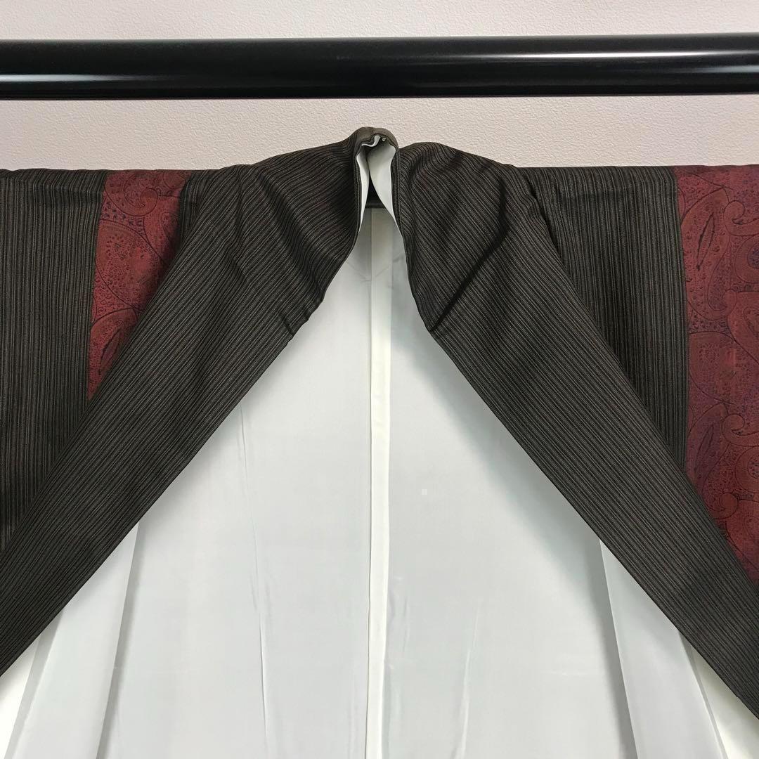 ZF-784 小紋 縦柄 ストライプ ペイズリー 高級 上質 袷 広衿