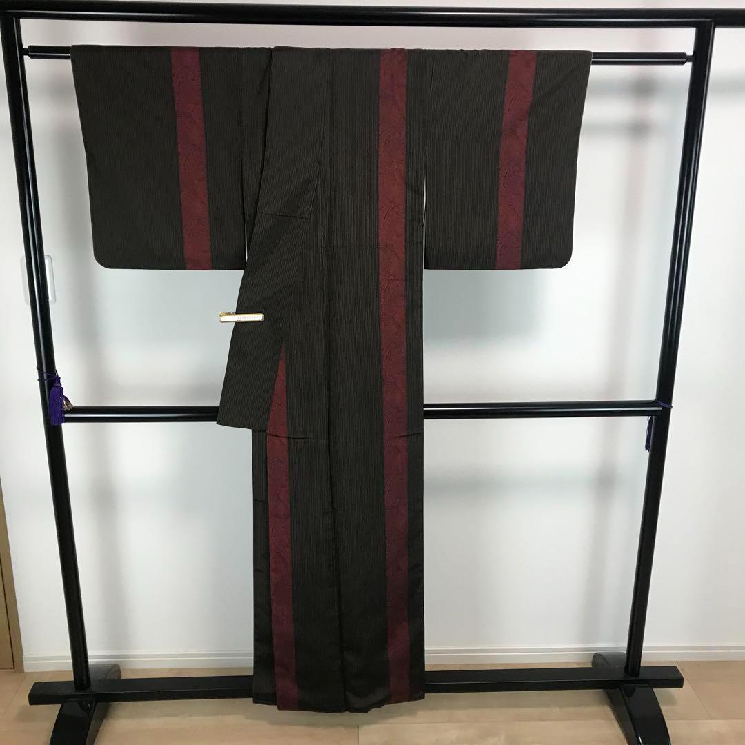 ZF-784 小紋 縦柄 ストライプ ペイズリー 高級 上質 袷 広衿