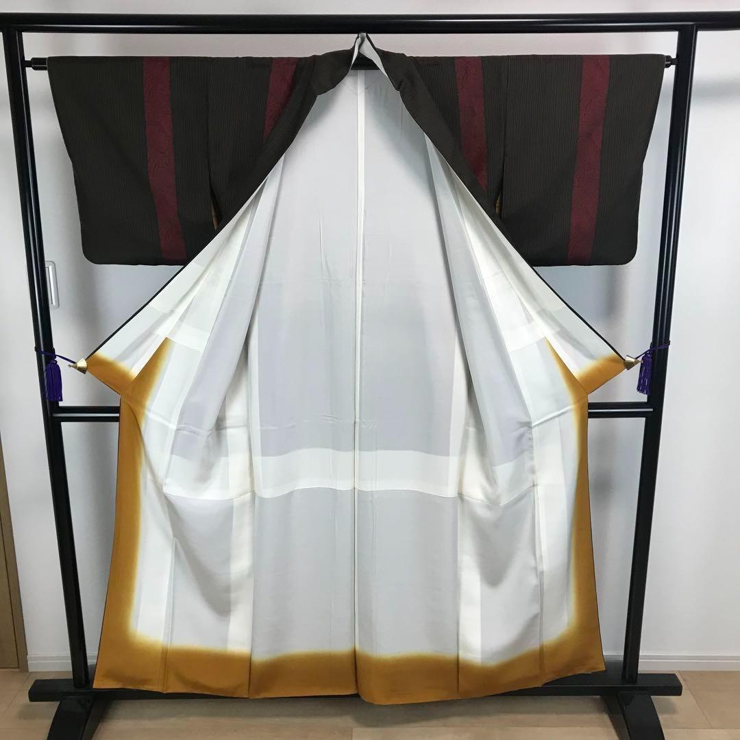 ZF-784 小紋 縦柄 ストライプ ペイズリー 高級 上質 袷 広衿