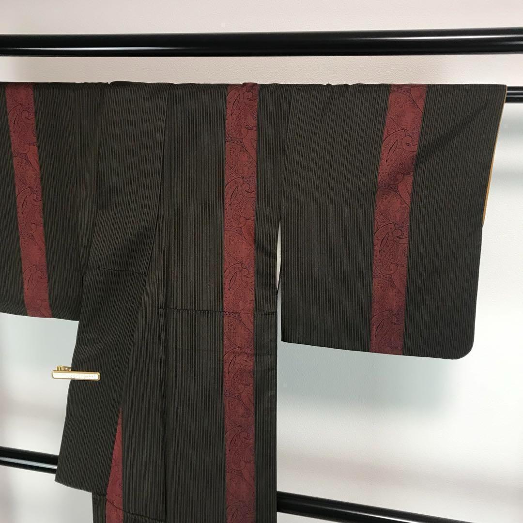 ZF-784 小紋 縦柄 ストライプ ペイズリー 高級 上質 袷 広衿