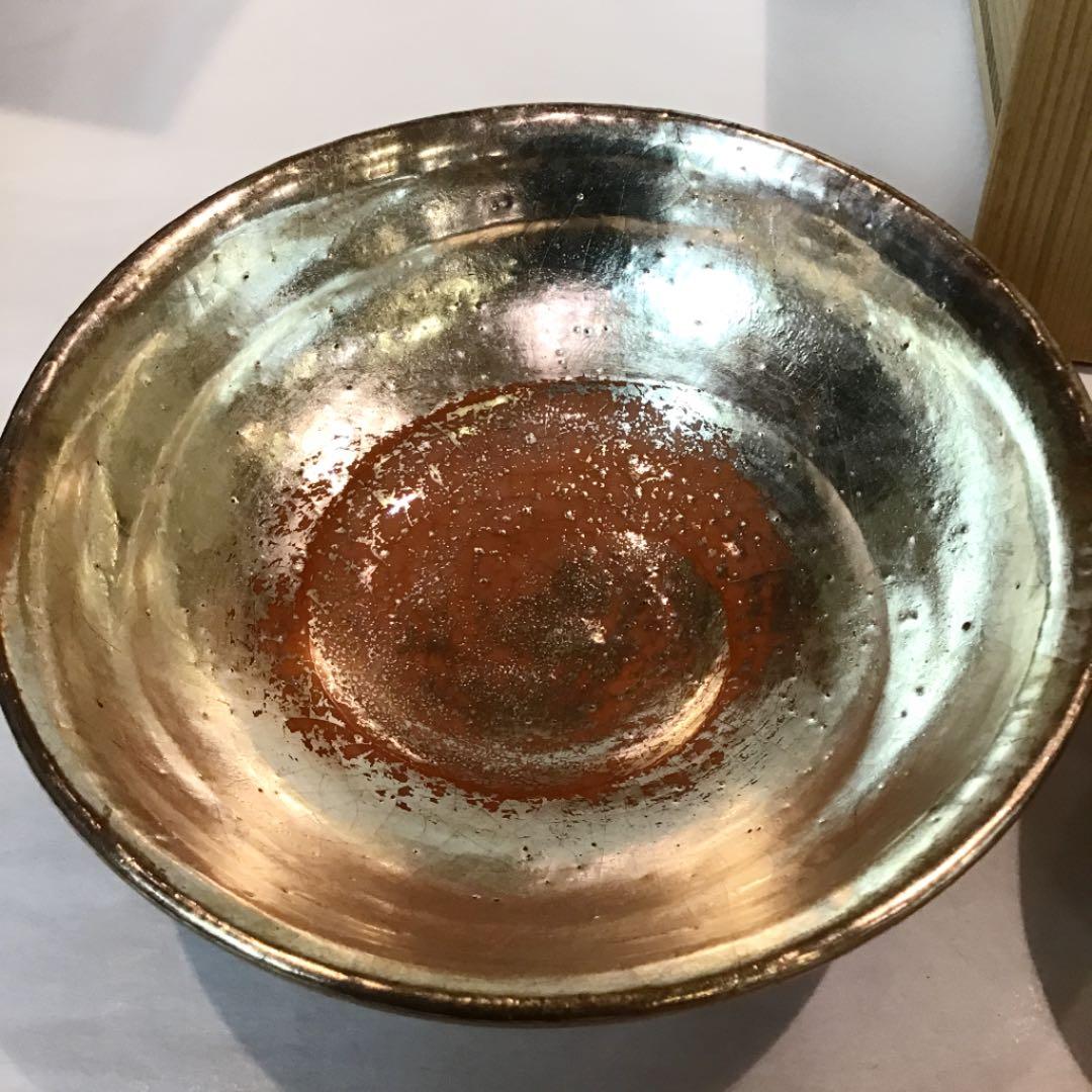 【茶道具】赤楽 嶋台茶碗 吉村楽入造 七代 如心斉好