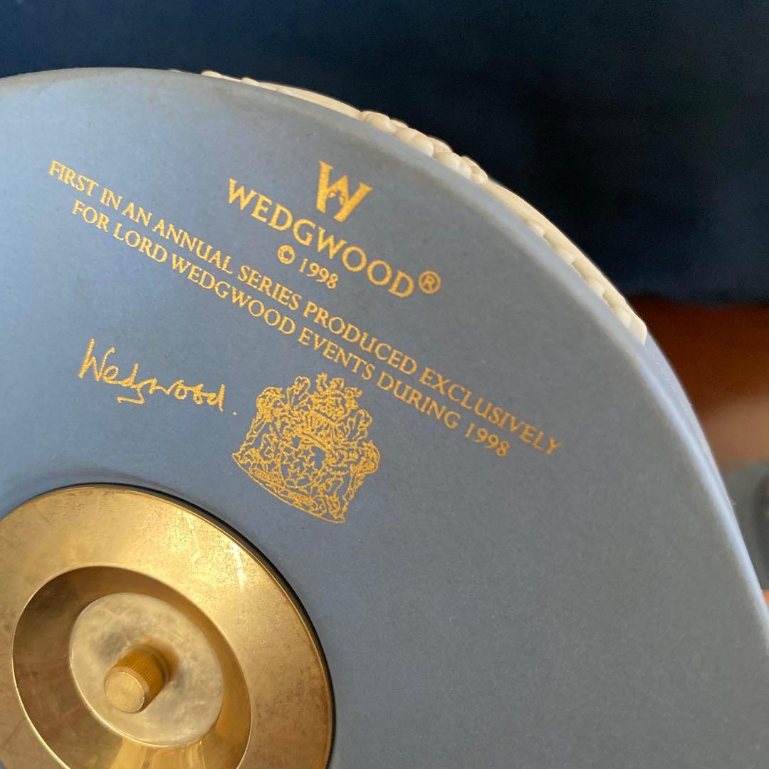 ウェッジウッド　ジャスパー　置き時計　ペールブルー