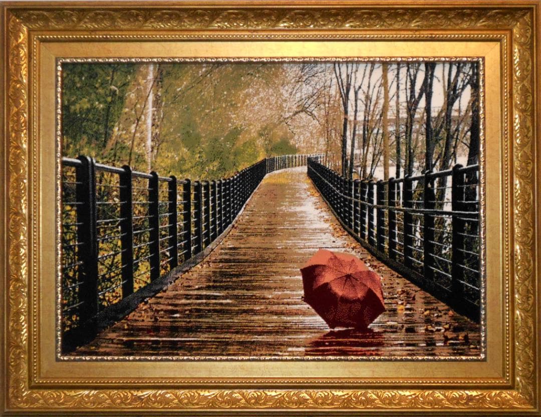 225万ノット！ピクチャーカーペット 額縁付き！50×70cm -190401