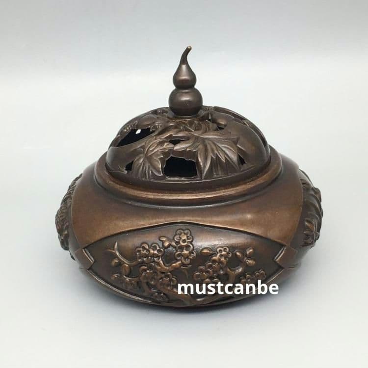 銅製 瓢簞香炉 香薫炉 室内檀香炉 茶道具 香道具 工芸品 置物