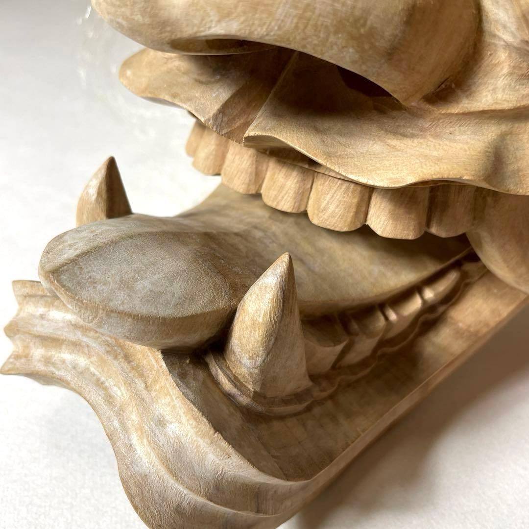 #XG552 作家・小森惠雲作・佐賀鬼・鬼面・能面・神楽面・鹿島一刀彫・杉彫