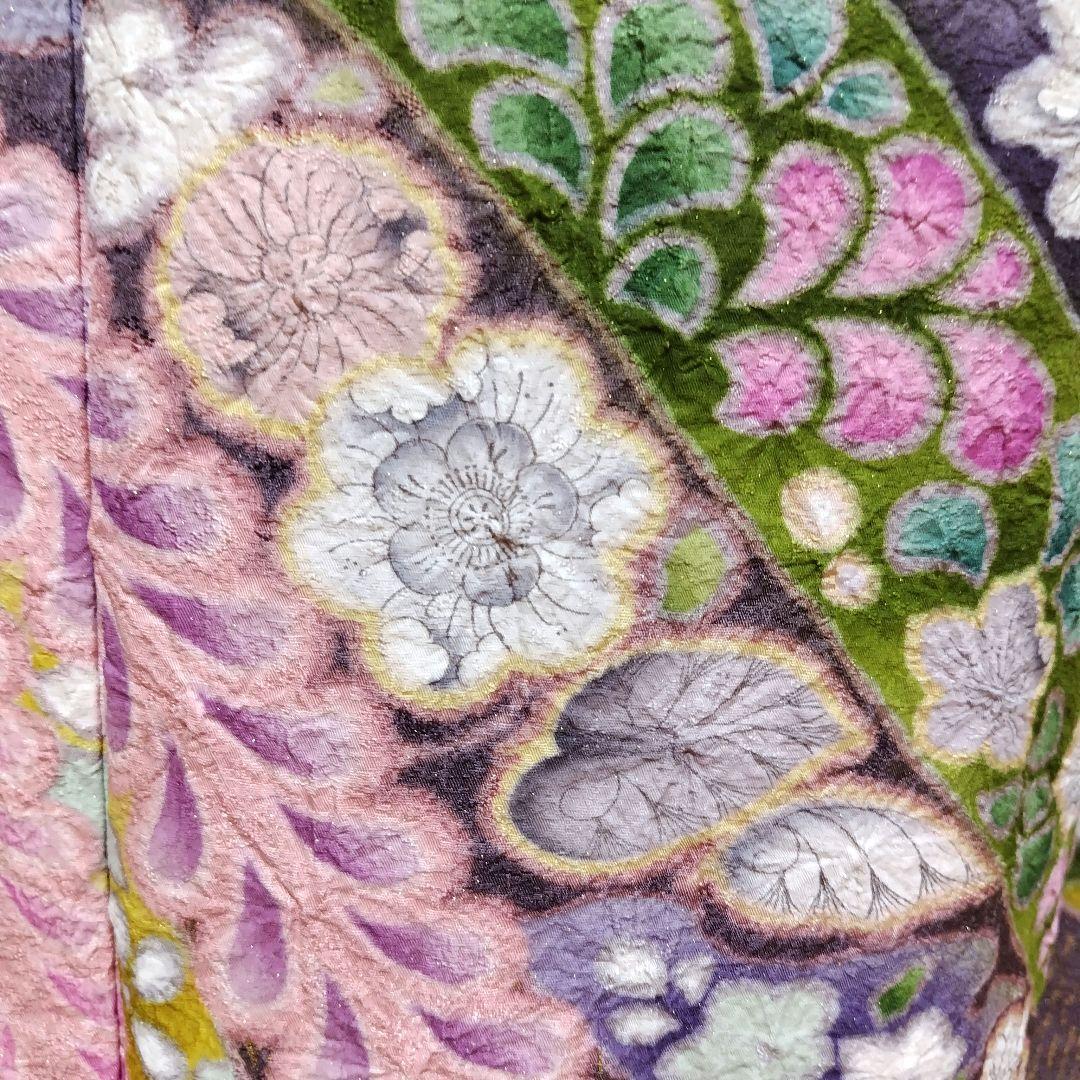 振袖フルセット(8点)・辻ヶ花・花絞り・金通し・高級手縫い・逸品